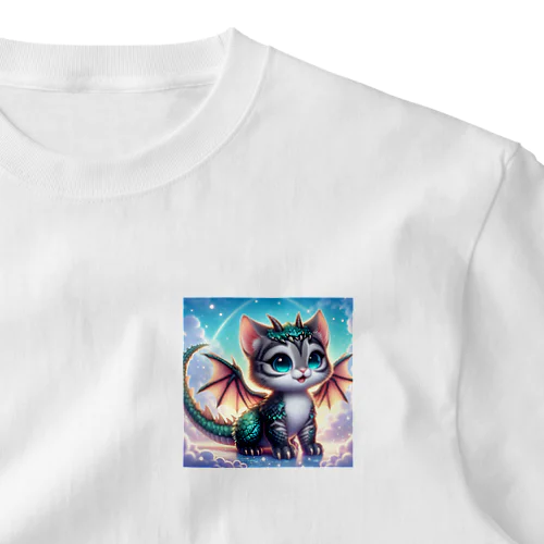 ドラゴンコスプレ　猫 ワンポイントTシャツ