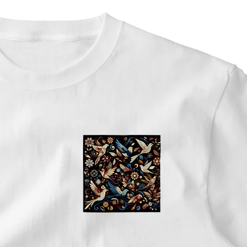 花と鳥1 ワンポイントTシャツ