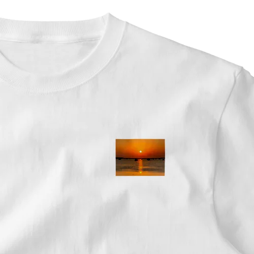 沖縄、夕日🌇 ワンポイントTシャツ