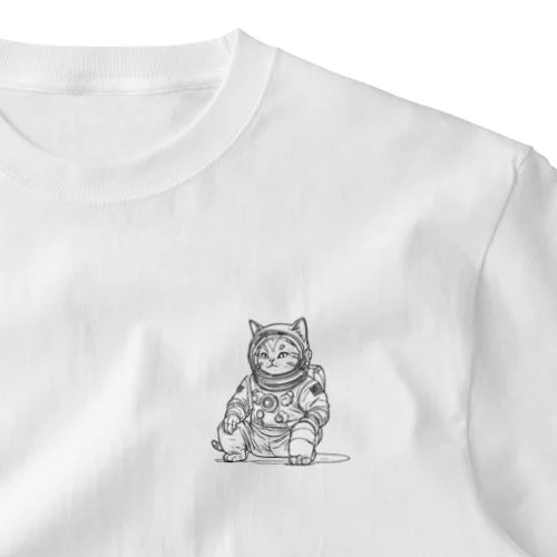 宇宙ねこ.大和 ワンポイントTシャツ