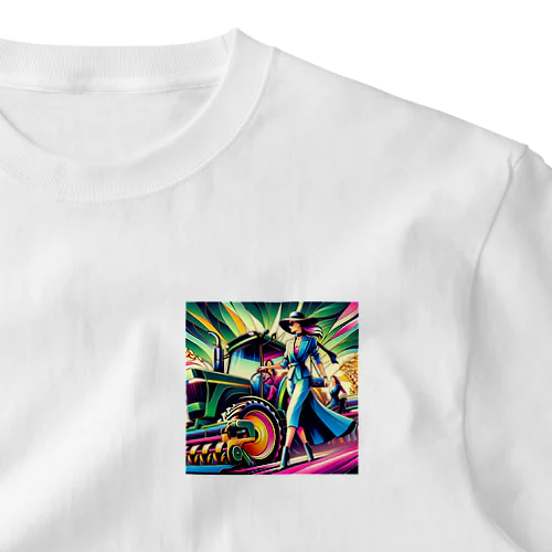 農耕機とカラフルガール　 One Point T-Shirt