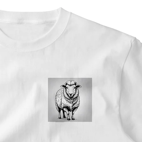 モノクロの羊 ワンポイントTシャツ