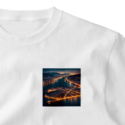 都会の夜景 ワンポイントTシャツ