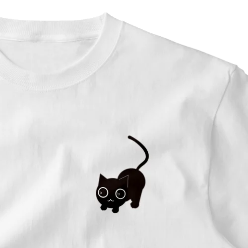 くろねこｂｂねらい ワンポイントTシャツ