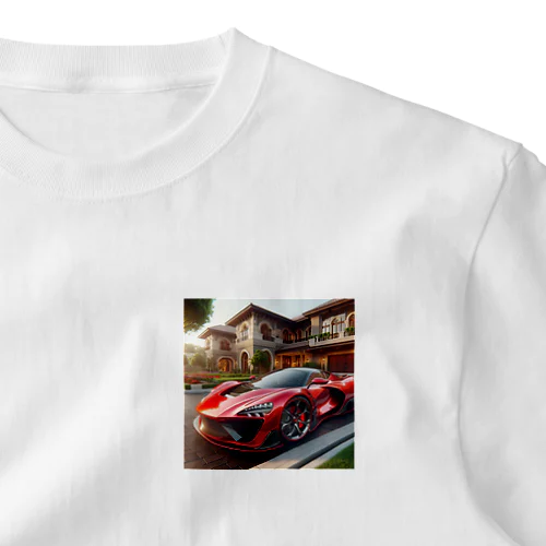 かっこいい赤いスポーツカー ワンポイントTシャツ