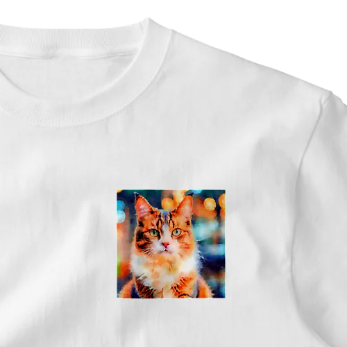 猫の水彩画/キジトラねこのイラスト One Point T-Shirt