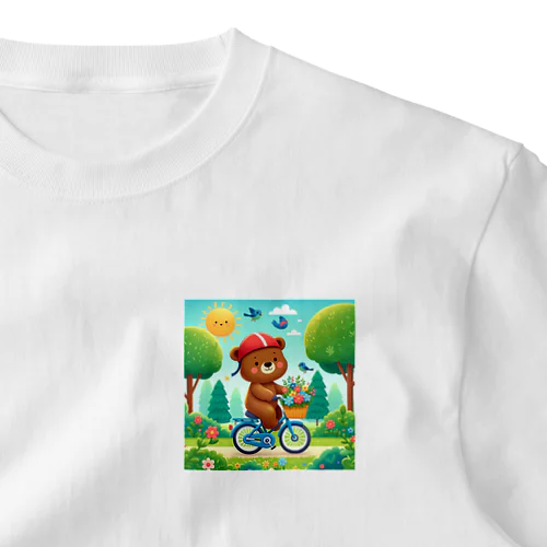 自転車に乗ったクマ　人気アイテム　かわいい One Point T-Shirt