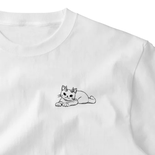 おにねこちゃん（白） One Point T-Shirt