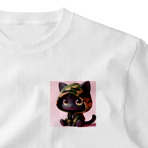 黒猫ちゃん🩷ミリタリパーカー One Point T-Shirt