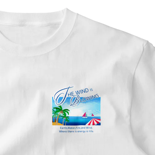 The wind is blowing. ワンポイントTシャツ