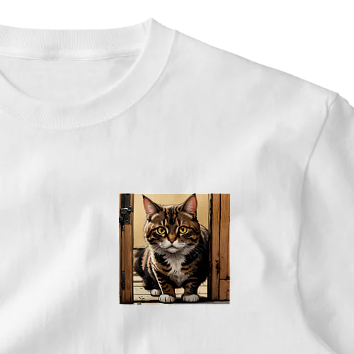 覗き猫ちゃん ワンポイントTシャツ