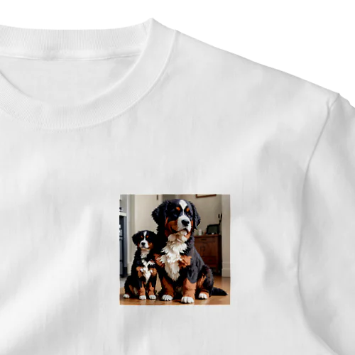 犬の親子 ワンポイントTシャツ