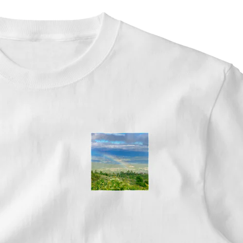 さわやかな虹の風景 ワンポイントTシャツ