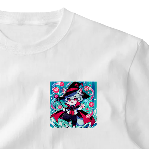 魔法を叶えるねこちゃん ワンポイントTシャツ