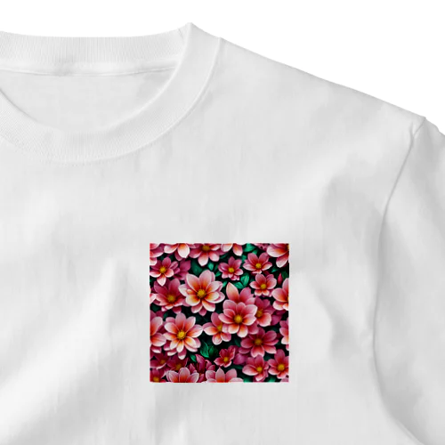 赤い花 ワンポイントTシャツ