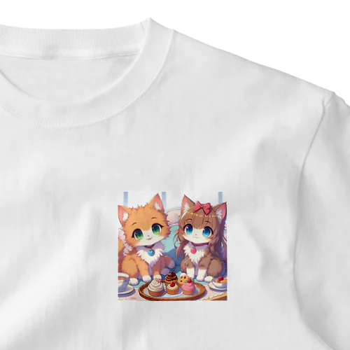 可愛い猫姉妹 ワンポイントTシャツ