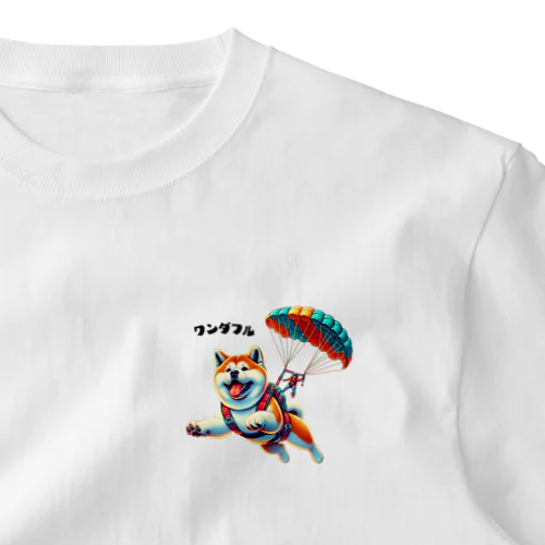 秋田犬のチャレンジ　１ ワンポイントTシャツ