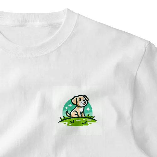 かわいらしい犬 ワンポイントTシャツ