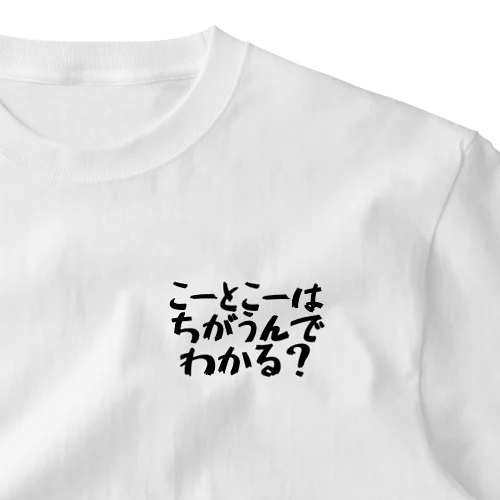 こーとこーはちがうんでわかる？ ワンポイントTシャツ