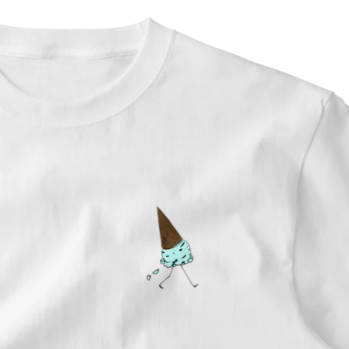 チョコミントアイス行進 ワンポイントTシャツ