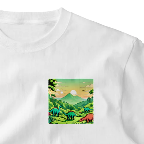 昔話風恐竜 ワンポイントTシャツ