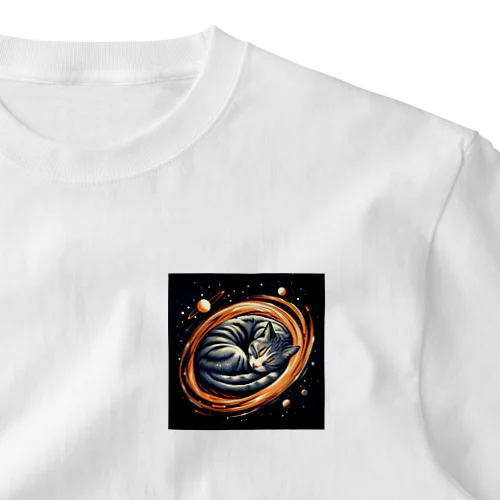 宇宙空間漂う「プック」 ワンポイントTシャツ