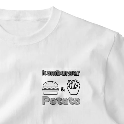 ハンバーガーとポテト ワンポイントTシャツ