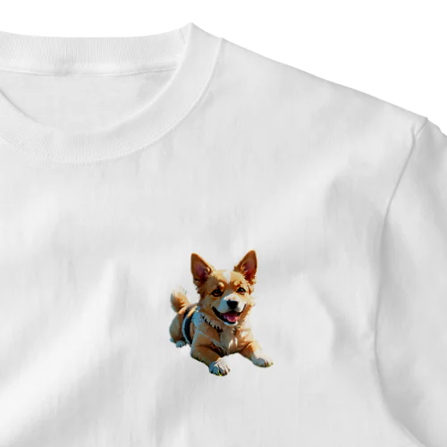 キュートな小型犬 ワンポイントTシャツ