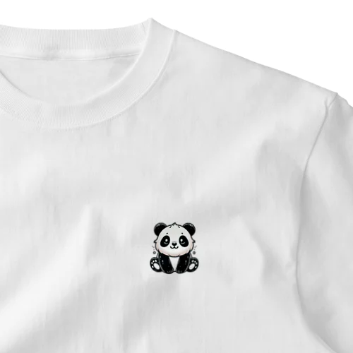 くつろぎパンダ ワンポイントTシャツ