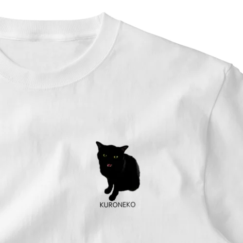 黒猫① ワンポイントTシャツ