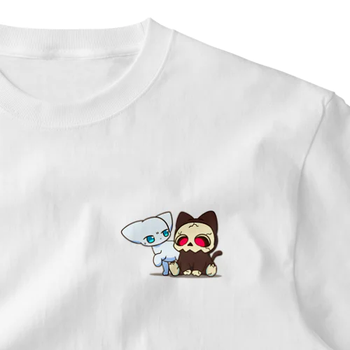 ホネコ＆ニャンさん ワンポイントTシャツ