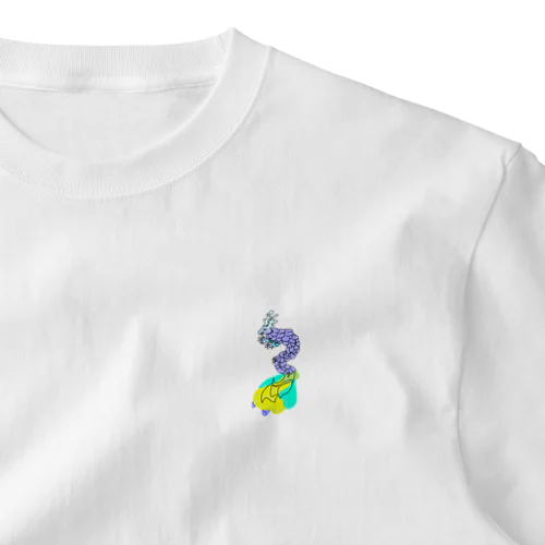 鱗青竜（うろこせいりゅう）笑顔バージョン ワンポイントTシャツ