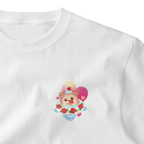 ローズケーキハリネズミ ワンポイントTシャツ