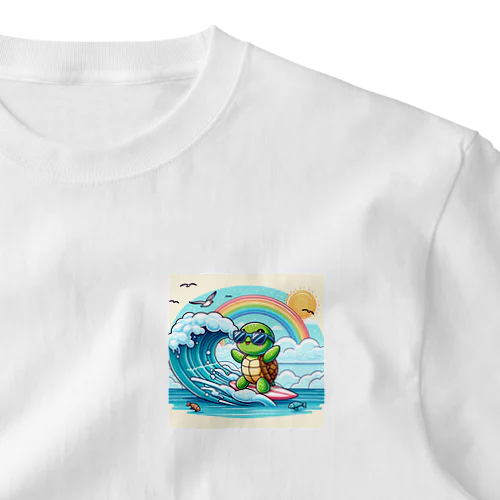かめっち波乗りサーフィン ワンポイントTシャツ