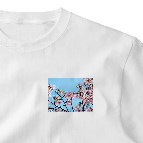 桜と空 ワンポイントTシャツ