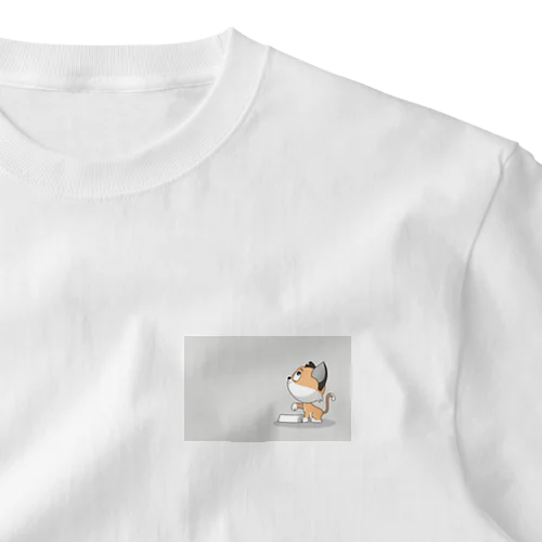 猫 ワンポイントTシャツ