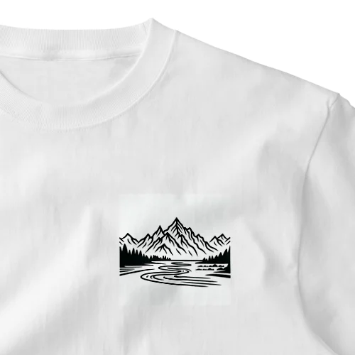 山と川 ワンポイントTシャツ