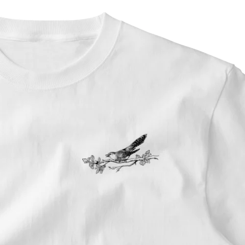 野生の鳥　ラインアート One Point T-Shirt