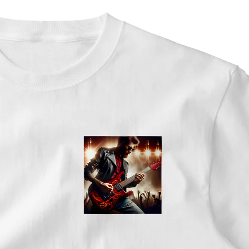 ロックギターおじさん ワンポイントTシャツ