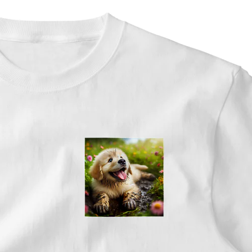 泥遊び犬🐶 ワンポイントTシャツ