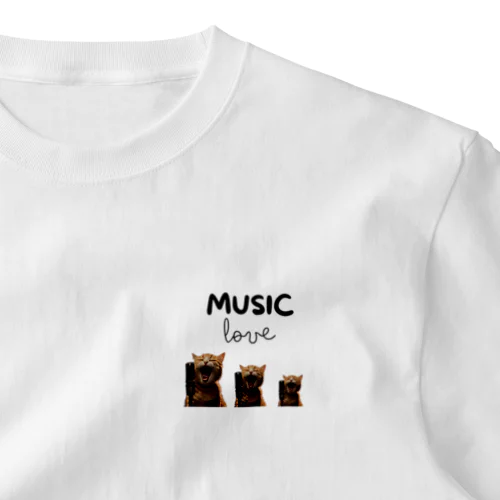MUSIC LOVE ワンポイントTシャツ