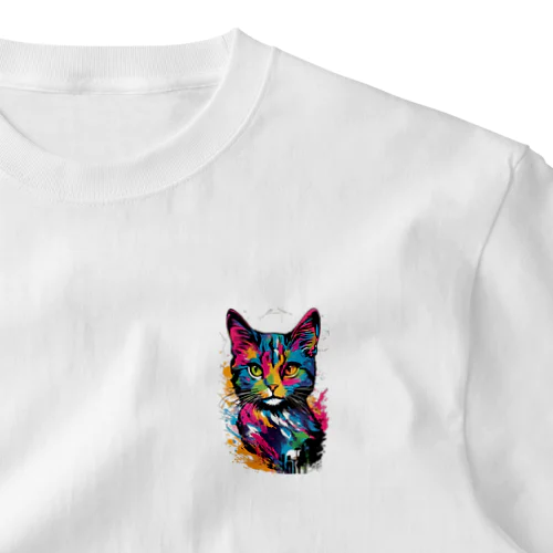 猫　デザインTシャツ　アート　グラフィック ワンポイントTシャツ