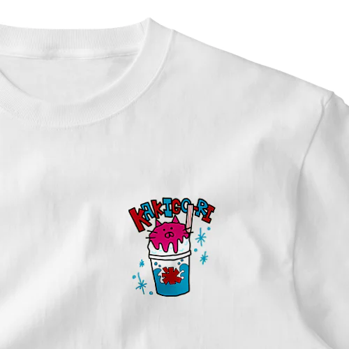 かき氷ねこちゃん ワンポイントTシャツ