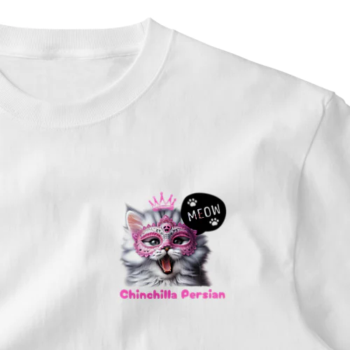 仮面のチンチラペルシャ｜子猫｜MEOW ① ワンポイントTシャツ