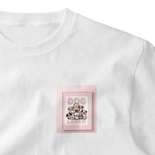 素敵なDOG LIVEの文字入りアート One Point T-Shirt