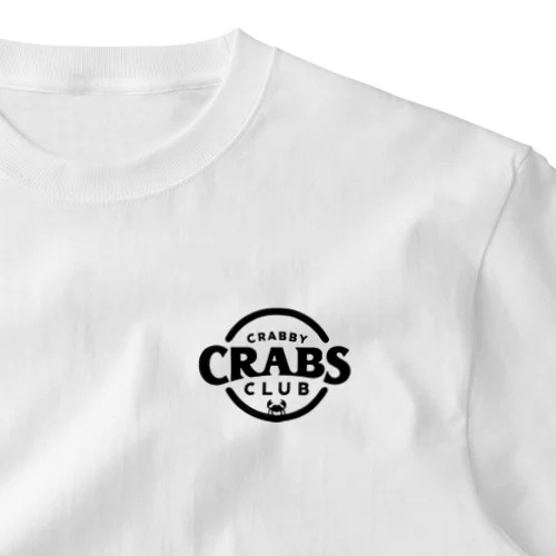 CRABBY CRABS CLUB シンプルロゴ ワンポイントTシャツ