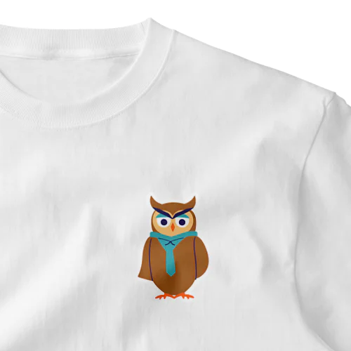 フクロウ教師 ワンポイントTシャツ