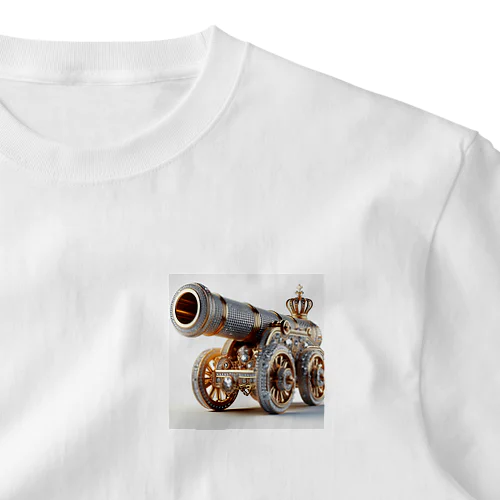 大砲　ダイヤモンド装飾 ワンポイントTシャツ