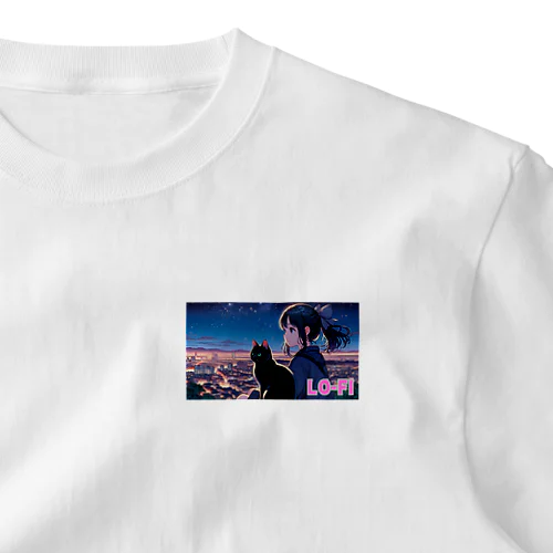 時空の旅猫アルトとミアの夜景物語 ワンポイントTシャツ
