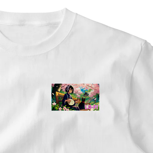 時空の旅猫アルトとミアと桜の庭園 One Point T-Shirt